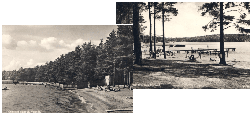 Historisk vy över Grisslinge havsbad